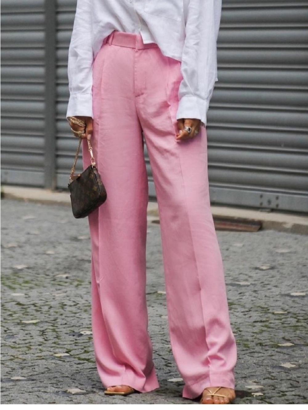 NWT ZARA Pink Full Length Pants size S
